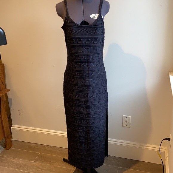 Y2K black Strappy Dress with dimensional Print - Picture 3 of 8